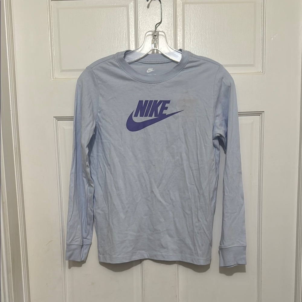 Nike Blue and Purple Long Sleeve Tee Girls
